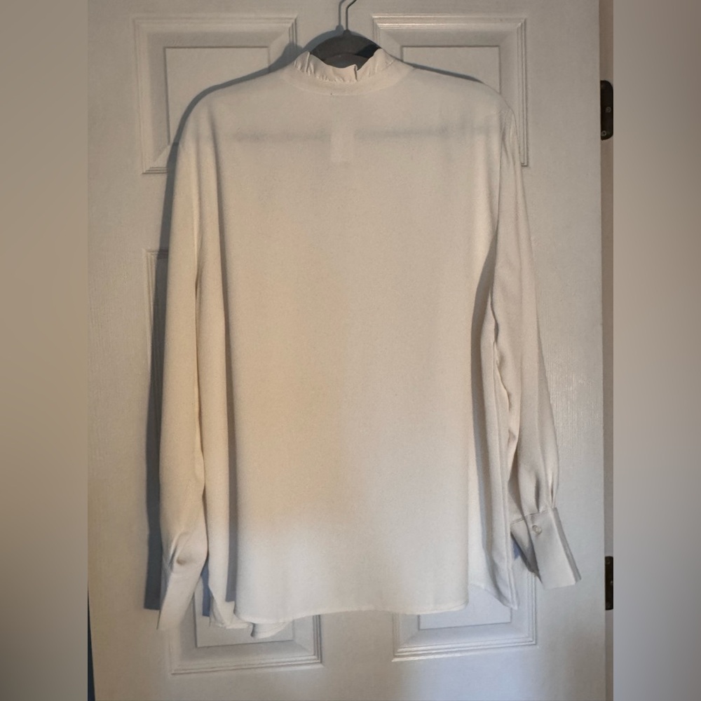 Ann Taylor Women’s Ruffleneck Button-Up Blouse – Ivory – XXL - NWT - Picture 3 of 6